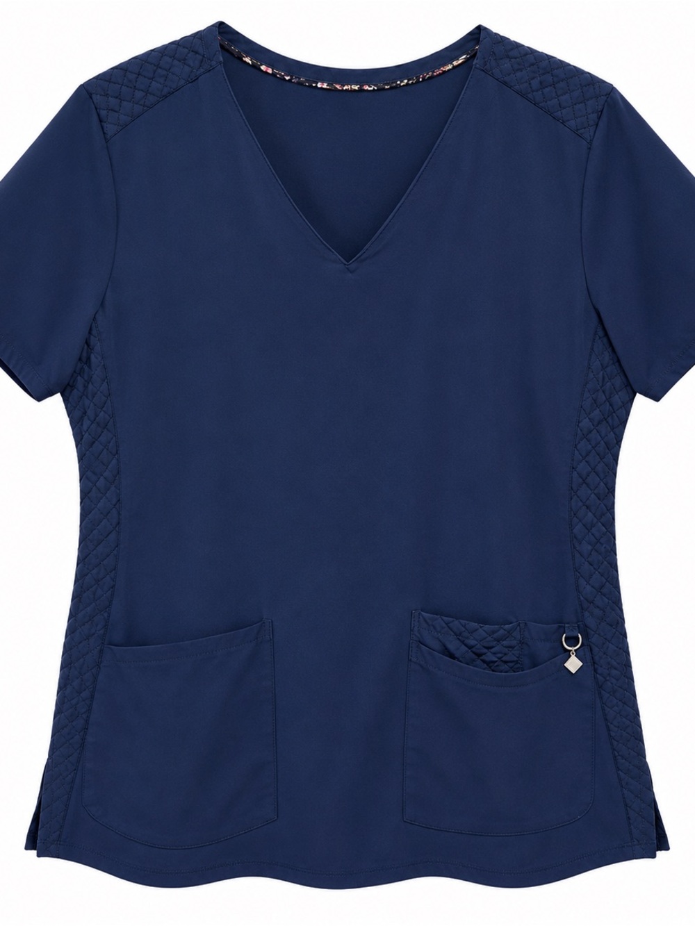 Vera Bradley Nettie V6109 Navy Quilted Scrub Top Women’s Large Nursing Workwear